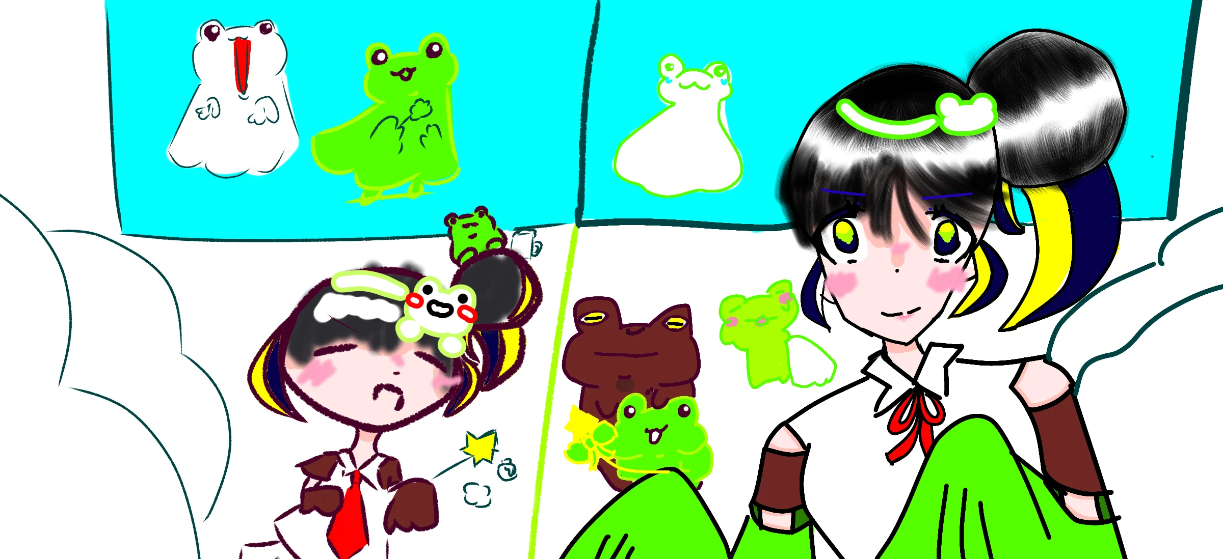 カエルとプールの夏休み
